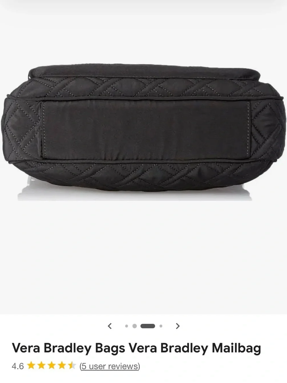 Vera Bradley Mailbag Classic Black Quilted